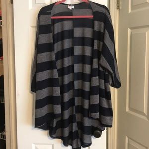 LuLaRoe Sweaters - LuLaRoe Lindsay Kimono Gray & Navy LuLaRoe Sweaters - LuLaRoe Lindsay Kimono Gray & Navy